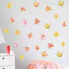 18pcs/set Maple Leaves Happy Fall Autumn Wall Stickers for Kitchen Festival Room Decoration Wall Decals for Window Glass Decor