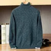 Suéteres masculinos Chegada Moda Cashmere Suéter para Homens e Jovens Cor Sólida Pescoço Alto Jacquard Malha High-End Plus Size S-4XL 5XL 231213