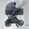 Wózki# wózki# Carton Baby Stroller 3 w 1 z siedziskiem samochodowym PU skórzany Składany wózek wózka wózka podróżnego L230625 Drop D Otzpz Q231215