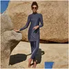 Maillot de bain Burkini Maillot de bain musulman Femmes Fl Er Hijab Maillot de bain 2 pièces à manches longues Costume islamique pour les musulmans Maillot De Bain Dr Dh8My