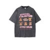 Abbigliamento da uomo 24ss Bl | T-shirt girocollo da coppia di marca di moda di strada a maniche corte lavata con stampa cartoon estiva divertente