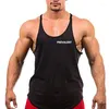 Herrtankstoppar Anpassade logotyp Gym Top Men Cotton Sleeveless Tanktops Bodybuilding Clothing Sports undertröja Fitness Stringers Vest