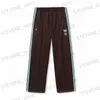 Calças masculinas meninas não choram AWGE Needles Sweatpants Homens Mulheres Jogger Side Webbing Listrado Agulhas Calças Borboleta Bordado AWGE Calças T231214