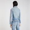 Sweats à capuche pour femmes britanniques comme tête de mouton porté bleu lavage haut de gamme coupe ajustée veste en jean manteau