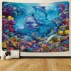 Tapestries Beautiful Rainbow Big Turtle Dolphin Tapestry Wall Carpets Hanging Ocean Decorative Boho Yoga Picnic Mat Beach Towel 231213