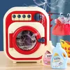 Kids Washing Machine Toy Pretend Play House Mini Simulation Electric Toys Rotate Kinetic Cleaning Preschool For Girls 231225