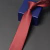 Papillon da uomo di marca cravatta da sposa di alta qualità rosso 6 cm di larghezza per gli uomini affari lavoro cravatta sposo matrimonio festa collo confezione regalo