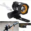 Bike Lights Bike Lights Bicycle Front Light Usb Rechargeable Waterproof Highlight Warning For Mountain Road Drop Delivery Sports Outdo Dhmy6