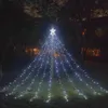Sznurki LED pięcioramienna gwiazda Waterfall światło Świąteczne wiszące drzewo woda ogród pilot Solar255J