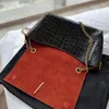 Tweezijdige Designer Tas Keten Crossbody Tas Keten Handtas Dames Alligator Echt Leer Suede Flap Bag Metaal Hardware Letter Hoge kwaliteit Clutch Portemonnee Portefeuilles