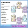 오리지널 Lavie 9000puffs Crystal Box 9K 12K 14K 15K 퍼프 E 담배 72mg vape 펜 550mAh 충전식 배터리 12 맛 2% 5% 용량 18ml RAZ보다 더 잘 판매