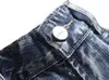 Herren-Jeans, modisch, luxuriös, hochwertig, für den Sommer, mit Distressed-Löchern, gerade, lockere Passform, gewaschener Oversize-Denim, klassisch