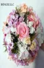 Artificial Flower Ball Rose hydrangea iron flower stand simulation rose wreath silk flowers wedding decorative road leading flower5972058