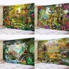 Tapestries Jungle Bird Art Tapestry Psychedelic Scene Home Decor Wall Hanging Hippie Boho Eesthetic Room 231213