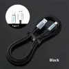 3A USB C Snabbladdning Kabel LED -ljus USB A till Typ C Snabbladdningsdatakabel för Samsung S24 Xaiomi LG Android Charger Cord