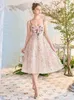 Casual Dresses Tingfly High Quality Design Fashion Flower Applicques Brodery A Line Kne Length Ball Gowns Party Lady Summer