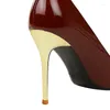 Scarpe eleganti 2023 Moda Donna Sexy Stiletto 10 cm Tacchi alti sottili Décolleté 34-43 Plus Size Matrimonio Office Lady Pelle verniciata Party