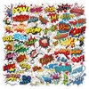 52pcs wholesale BAM BOOM CRASH BANG creative graffiti Waterproof PVC Stickers Pack For Fridge Car Suitcase Laptop Notebook Cup Phone Desk Bicycle Skateboard Case.