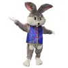 Halloween Cute Grey Rabbit Mascot Costume Cartoon Anime theme character Unisex Adults Size Advertising Props Christmas Party Outdoor Outfit Suit