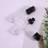 6ml Gül Kırmızı Siyah Dudak Goss Tüpler DIY Boş Kozmetik Konteyner Doldurulabilir Şişeler Sıvı Ruj Şişesi Yumuşak Fırça ile