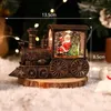 Dekorativa föremål Figurer Santa Claus Snowman Christmas Eve Music Box Train Music Box Crystal Ball Ornaments Home Table Decoration Xmas Children Gifts 231214