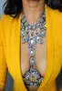 Pendanthalsband Lady Summer Long Body Necklace Chain Sexig handgjorda AB Crystal Gem Chunky Maxi Luxury Statement Femme 34156297556