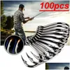 Angelhaken Angelhaken Mustad 10881 Jigging High Carbon Steel Deep Ocean Jig Große Widerhaken mit Kreis Tintenfisch Zackenbarsch Haken Accessori Dhifq