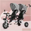 Passeggini # Tricicli Biciclette per bambini Gemelli 1-5 anni I passeggini possono essere girati 3 in 1 Passeggino Carrozzina Passeggino Drop Delivery B Dhhmk