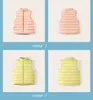 LU-1838 Jongens en meisjes kleine en middelgrote kinderkleding kinderlichtvest opstaande kraag effen kleur warm donsjack vest