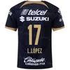 Équipe du club UNAM Soccer 12 Cesar Huerta Jersey 23 24 Mans 9 Juan Dinenno 19 Gabriel Fernandez 6 Nathan Silva 10 Eduardo Salvio Kits de maillots de football Numéro de nom personnalisé