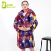 Women's Fur Faux Fur BHUNATI Faux Fur Coats Colorful Jackets Women Winter Rabbit Fur Long Overcoat Soft Warm Rainbow Color Outerwear Female 231213