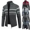 남자 재킷 남자 스웨터 가을 겨울 따뜻한 코트 느슨한 스웨트 셔츠 지퍼 터틀넥 인쇄 상단 니트 가디건