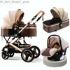 Carrinhos # Carrinho de bebê 3 em 1 Hot Mom Stroller Luxury Travel Pram Carriage Basket Bebês Assento de carro e carrinho Carrito Bebe 20211222 H1 Q231215