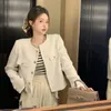 Kadın Ceketleri Deeptown Kırpılmış Tüvet Ceket Kadınlar Vintage Estetik Kore Moda Harajuku Şık Zarif Sonbahar Kış Hardigan Ceket 231214