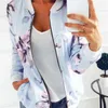 Damenjacken Frühling Herbst Blumendruck Bomberjacke Frauen Langarm Basic Baseball Mantel Lässige Streetwear Weibliche Outwear