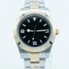 36MM Men Watch Automatic Mechanical Bezel Black Dial Stainless Steel Strap Flod Clasp Sapphire Glass Male Business Wristwatches207h