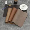 Tapis de Table résistant aux rayures, ensemble élégant en Faux cuir, décor isolé thermiquement, facile à nettoyer pour les assiettes à manger