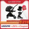 Cochecitos # Cochecitos Cochecito de bebé Rápido y accesorios 2 en 1 Light Walk R High-Land Scape Pram Carro portátil en 2023 Q231215