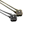 van clover High version original four leaf clover single flower silver sparkling stone necklace necklace