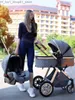 Barnvagnar# Ny 3 i 1 High Landscape Recining Carriage Foldbar barnvagn Baby Bassinet Puchair Newborn1 Q231215