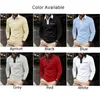 Polos para hombre Camisa de manga larga para hombre Slim Fit Sport Zip T Casual Muscle Blusa Tops Solapa Escote Tela de poliéster