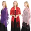 Halsdukar kvinnor bandanda halsduk ljuddämpare paljett broderad tofs sjal kväll klänning fest middag lady brud cheongsam hijab wrap