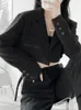 Женские костюмы, пиджак, женские темпераментные женские укороченные топы, облегающие черные куртки, модное повседневное пальто 2023 года в Корейском стиле Harajuku Y2k