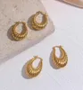 Hoop Huggie 2021 Zaawansowane puste kolczyki ze stali nierdzewnej dla dziewcząt 18K Gold Pvd Circle Oval Crescent Hoops Wzór krewetek Kobiety 8191663