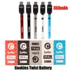 Cookies slanke twist batterij 3.3V-4.8V verstelbare spanning 350mah usb-oplader oplaadbaar voorverwarmen 510 draad