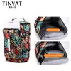 Duffel Bags TINYAT Print Leaf Women's Travel Bag Weekend Travel Backpack Ladies Sports Large Capacity Luggage Bags Multifunction Crossbody 231214