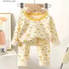 Pękama jesienna zima dla dzieci piżamie Zestawy bólu dziewczyny chłopcy dziewczęta Pijamas Pijamas Baby Sleep Faar Children T-shirt+Spodnie R231214