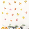 18pcs/set Maple Leaves Happy Fall Autumn Wall Stickers for Kitchen Festival Room Decoration Wall Decals for Window Glass Decor