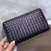 Weaving Clutch Bag Women Coin Purse Card Bags Lady Wallet Fashion Hand Knitting Zipper Classic Sheepskin Genuine Leather Short Lon334W