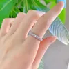 Wedding Rings S925 Sterling Silver Fashion Cubic Zircon Ring High Quality Women Jewelry Proposal Wedding Anniversary Friends Gift Plain Circle 231214